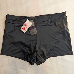 Swimsuits For All Banded Swim Short Womens 16 Black Chlorine Resistant Lycra NWT